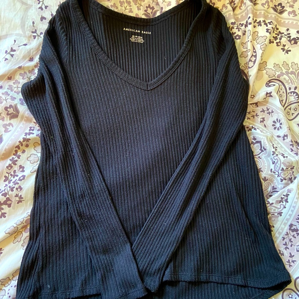 American Eagle Ribbed Long Sleeve Shirt.